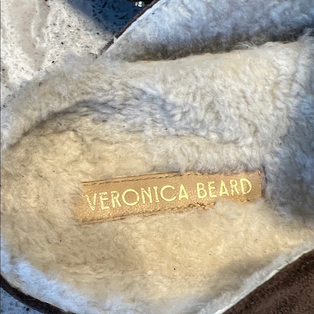 SOLD VERONICA BEARD  Fern Brown Suede & Shearling Clogs - Size 8 - Picture 2 of 11